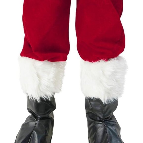 Kids Red 11 Pieces Deluxe Imported Suit Christmas Party Santa Claus Cosplay Set - Picture 6 of 8